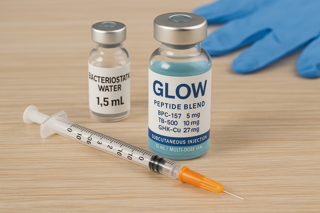 GLOW Peptide: BPC-157 + TB-500 + GHK-Cu for Injury & Tissue Recovery Revolution Health & Wellness GLOW Peptide: BPC-157 + TB-500 + GHK-Cu for Injury & Tissue Recovery Revolution Health & Wellness