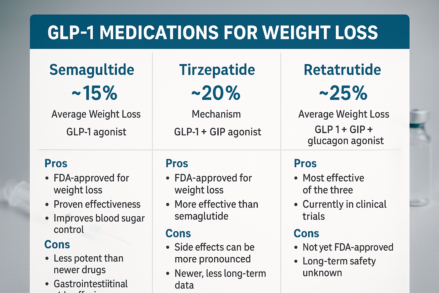 GLP-1 Medications for Weight Loss: Semaglutide vs Tirzepatide vs Retat ...