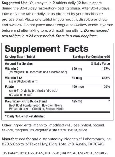 Tulsa Functional Medicine Neo40 Professional supplement facts