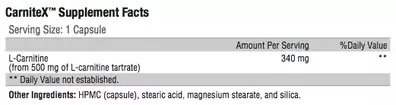 CarniteX Supplement Facts; Revolution Supplement