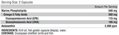 RevChol Supplement Facts Krill Oil Omega-3