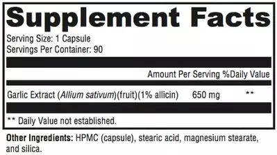 Garlic Revolution Supplement Facts