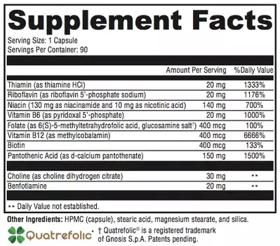 Revolution B Supplement Facts