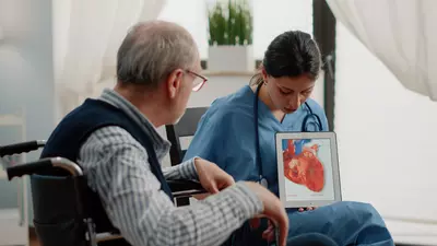 nurse meeting with man in wheelchair