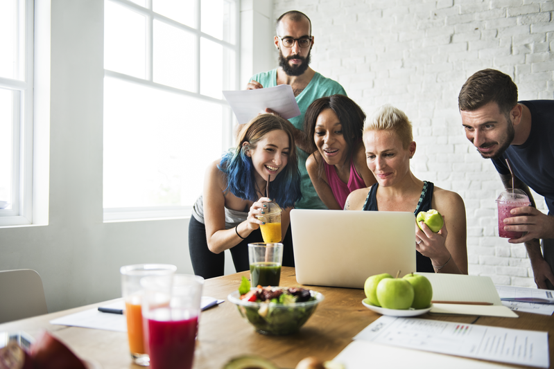 healthy people on laptop